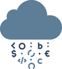 Cloud Code Rain Vector Illustration
