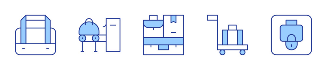 luggage, left luggage, bag. Luggage Icon vector illustration. Line Duotone style. Editable stroke