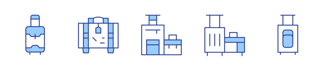 luggage, baggage. Luggage Icon vector illustration. Line Duotone style. Editable stroke