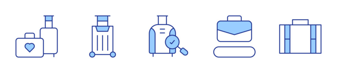 luggage. Luggage Icon vector illustration. Line Duotone style. Editable stroke.