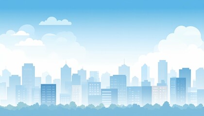 Fototapeta premium Hazy Cityscape with Smog and Pollution in Urban Environment