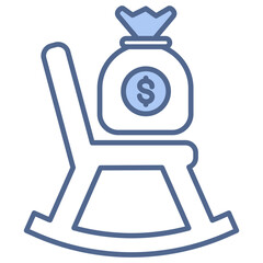 Retirement Savings Blue Icon