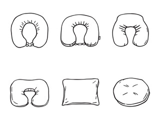 Travel Pillow line art vector illustration