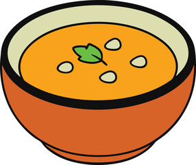 pumpkin soup with white background