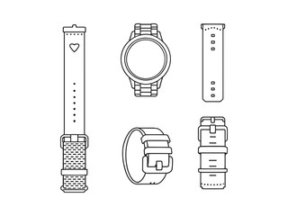 Watch Strap line art vector illustration