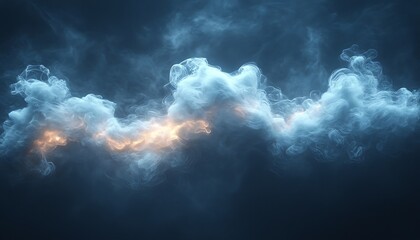 Obraz premium Dramatic storm clouds, glowing streaks of light