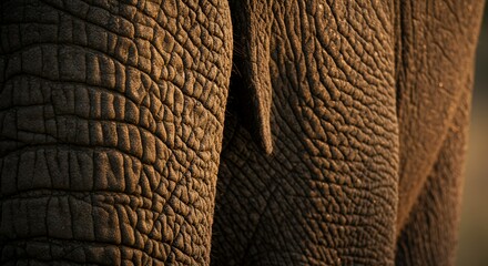 African Elephant Skin Texture: Golden Hour Detail