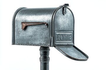 Rustic Galvanized Metal Mailbox on Post