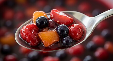 Spoonful of Delicious Mixed Berry Compote, A Sweet Delight