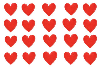 red hearts drawn on transparent background. red hearts on white background suitable for Valentines Day, romantic themes, love letters, cards, posters, and social media posts