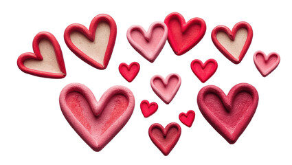 Fototapeta premium red hearts drawn on transparent background. red hearts on white background suitable for Valentines Day, romantic themes, love letters, cards, posters, and social media posts