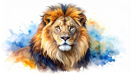 Detailed illustration of a majestic lion portrait.
