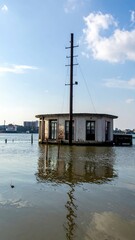 Rooftop Structure in Water as Marina Docking Point for Boats