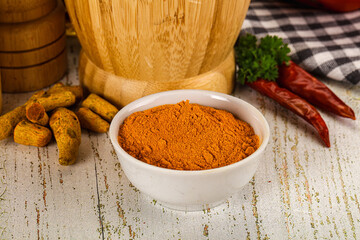 Tumeric curcuma powder for culinary