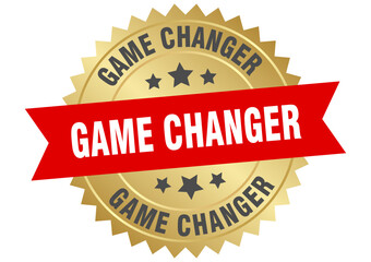 game changer. game changer round red and gold label isolated on transparent background