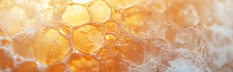 Distorted Bubble Patterns on Icy Surface in Natural Light