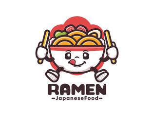 Ramen cartoon mascot vector illustration