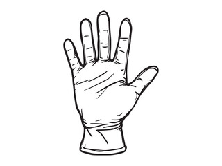 Surgical Gloves line art illustration