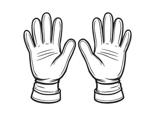 Surgical Gloves line art illustration