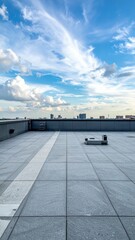 Fototapeta premium Empty Rooftop with Expansive Negative Space and Stunning Sky View