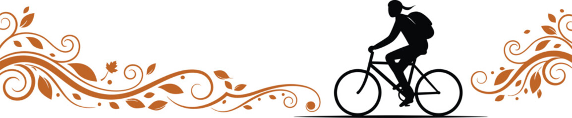 Obraz premium Autumn Bicycle Ride - Minimalist Vector