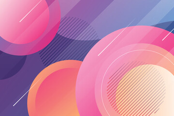 Abstract modern geometric background. Gradient circles composition. Futuristic bright colorful gradient backdrop.