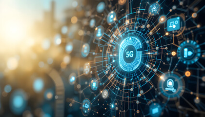 Obraz premium 5g connectivity with signal telecommunication illustration design