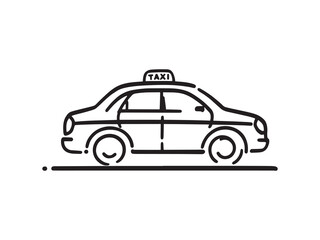 Taxi line art illustration