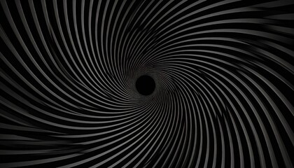 Abstract black and grey spiral design with radial lines.