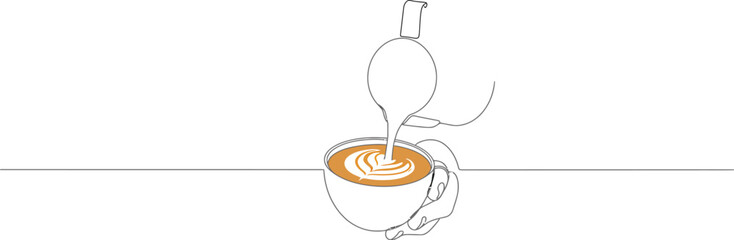 Minimalist Barista Pouring Latte Art