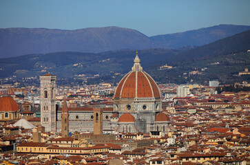 Cathedral of Florence in Italy with large Dome by Brunelleschi Architect