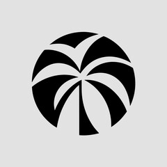 Professional palm tree icon isolated on white background