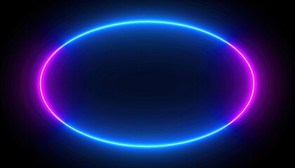 Obraz premium Vibrant double neon circle graphic design.