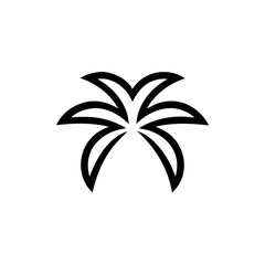 Minimalist palm tree logo elegant line art silhouette