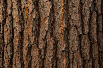 Obraz premium Pine Bark Texture with Deep Ridges and Resin Stains