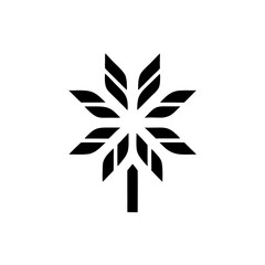 Modern geometric palm tree logo silhouette design