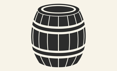 Oil drum icon, Barrel vector silhouette, Industrial container graphic
