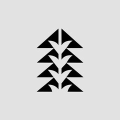 Professional geometric plant design element transparent background