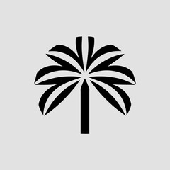 Professional palm tree design element isolated on white