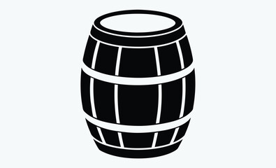 Oil drum icon, Barrel vector silhouette, Industrial container graphic
