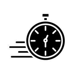 quick time icon set, fast deadline, vector illustration on white backgrond