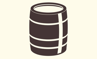 Oil drum icon, Barrel vector silhouette, Industrial container graphic
