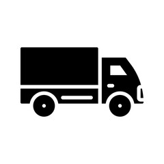 Delivery truck icon set. Cargo van icon. Line and glyph delivery truck. Shipping lorry
