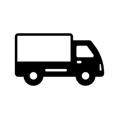 Delivery truck icon set. Cargo van icon. Line and glyph delivery truck. Shipping lorry