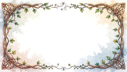 Elegant Vines and Celtic Knots Frame for Cards or Invitations