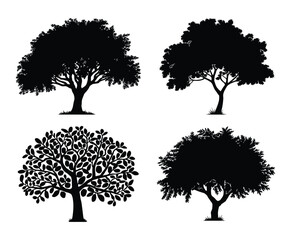 Elegant Orange Tree Silhouette Template