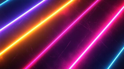 Vibrant neon lines abstract background design glowing bright colors dynamic geometric pattern