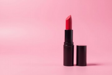 Single nude lipstick, white & pink background Perfect for beauty ads , simple, lip color
