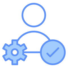 Skill Outline Blue Color Icon