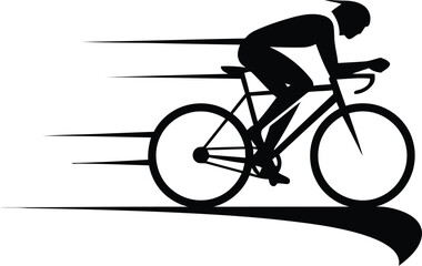 Obraz premium Cyclist Racing Abstract Vector Design